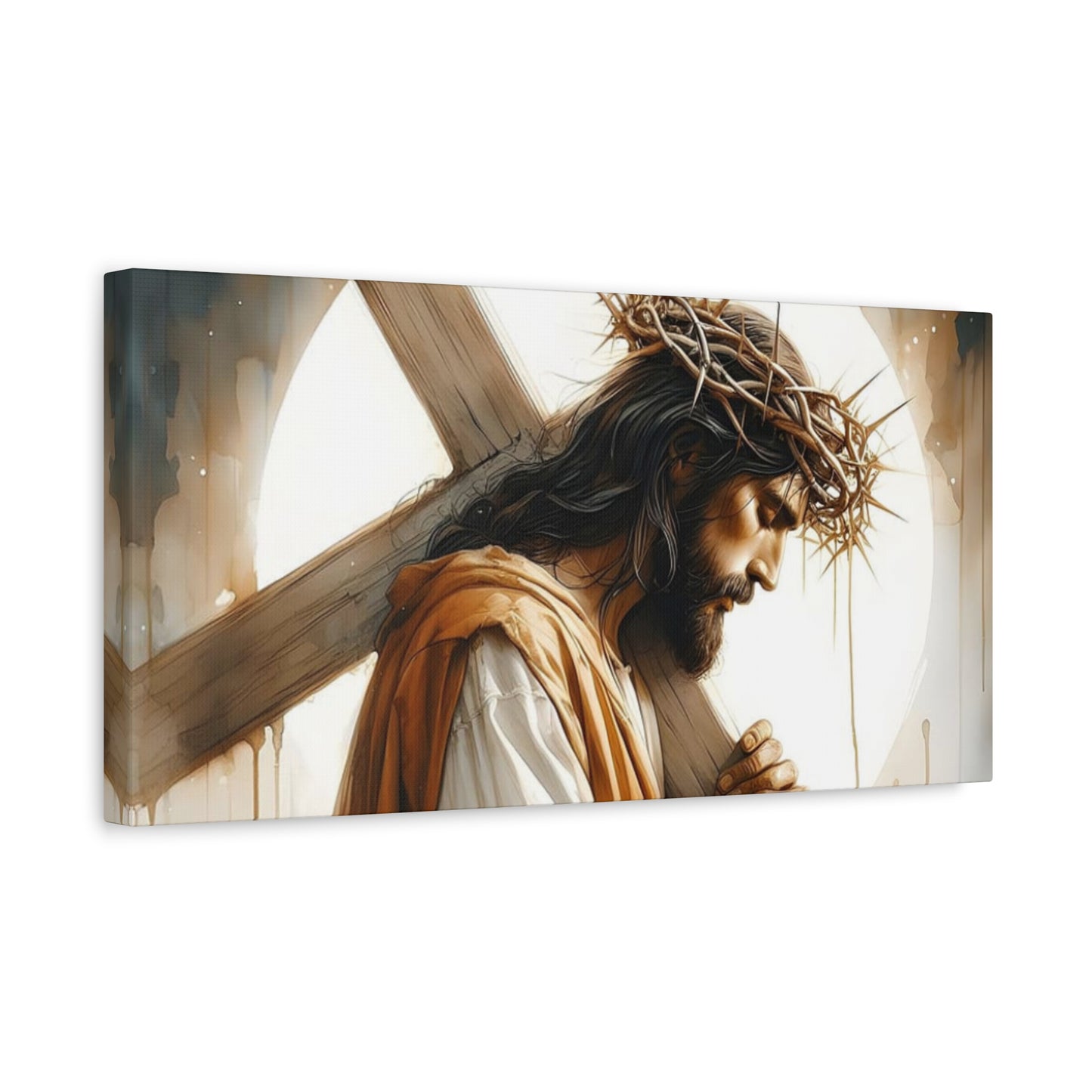 jesus carrying cross canvas