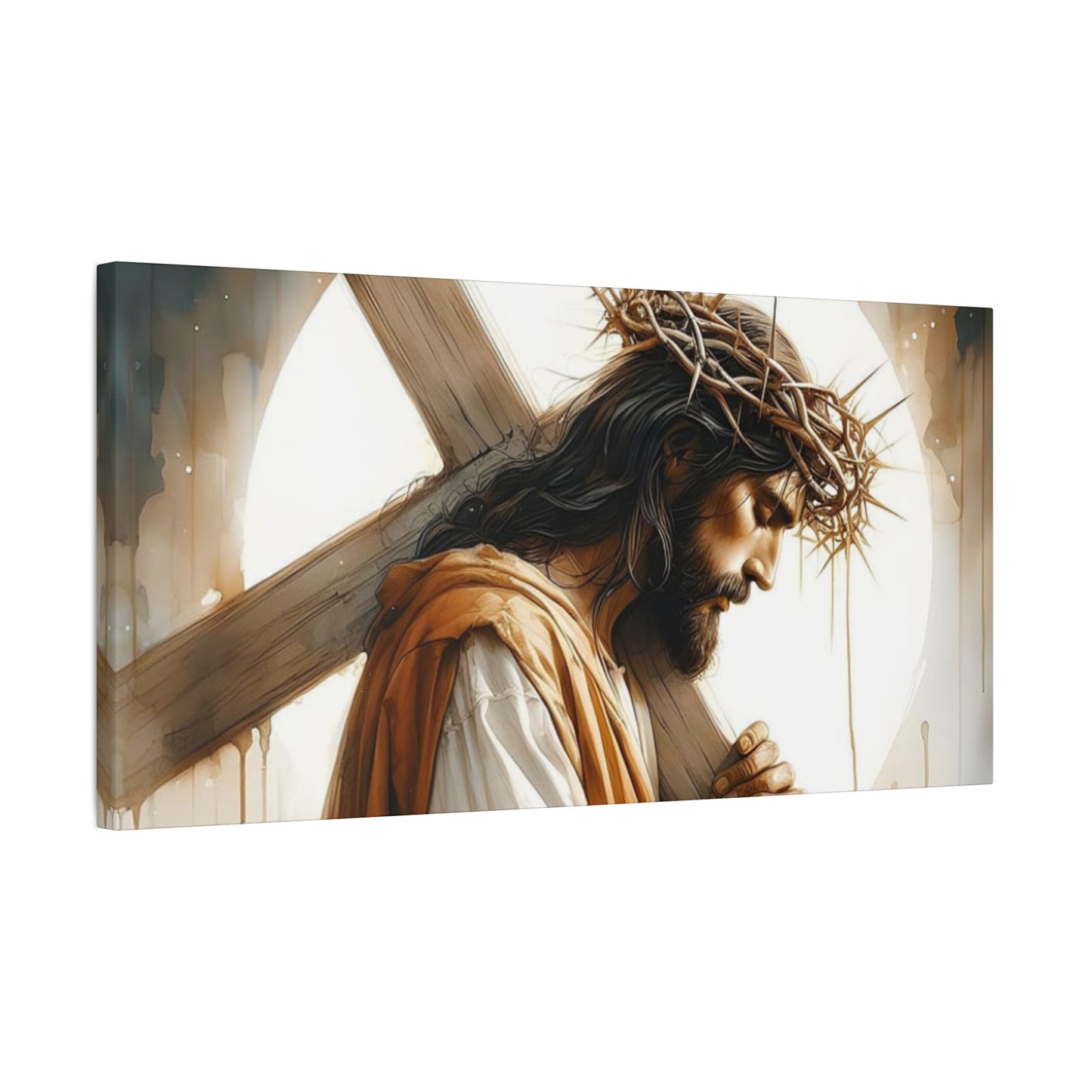 jesus carrying cross canvas