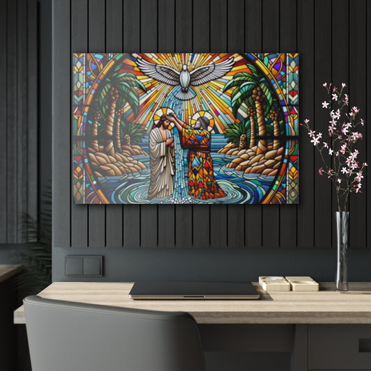 Acrylic Print Jesus baptisim