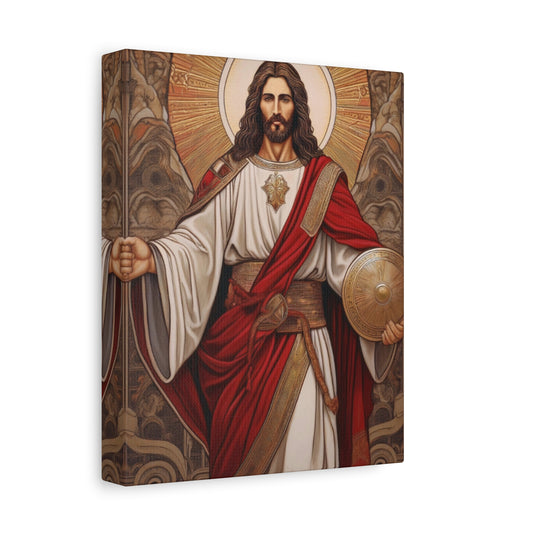 Jesus shield canvas