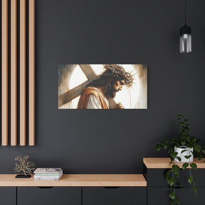 jesus carrying cross canvas