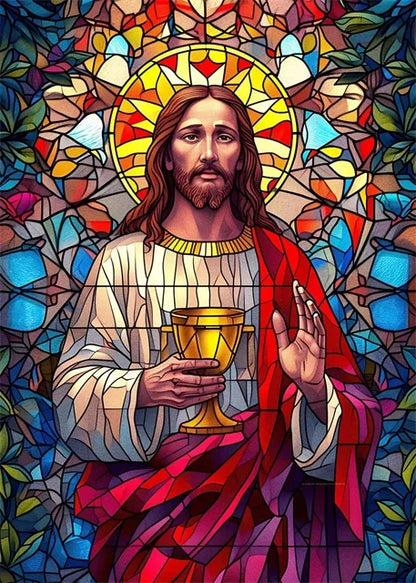 Jesus Christ Stained Glass Posters Canvas