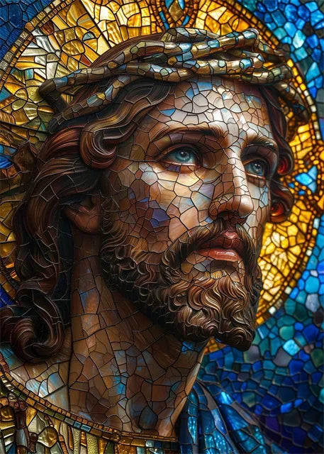 Jesus Christ Stained Glass Posters Canvas