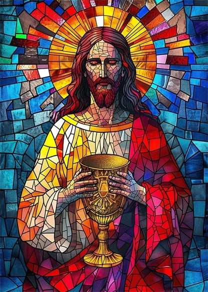 Jesus Christ Stained Glass Posters Canvas