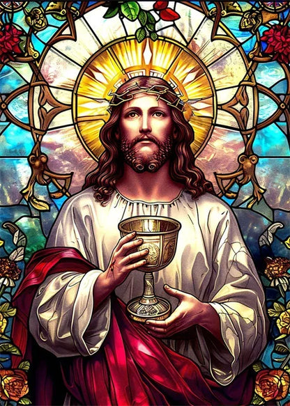 Jesus Christ Stained Glass Posters Canvas