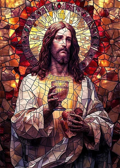 Jesus Christ Stained Glass Posters Canvas