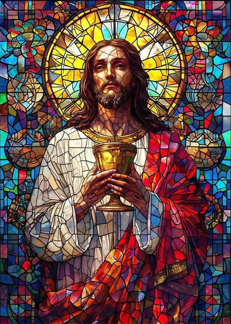 Jesus Christ Stained Glass Posters Canvas